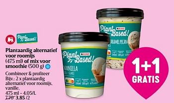 Promoties Plantaardig alternatief voor roomijs vanille - Huismerk - Delhaize - Geldig van 30/03/2023 tot 04/04/2023 bij Delhaize