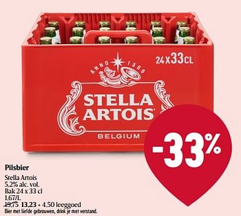 Promoties Pilsbier stella artois - Stella Artois - Geldig van 30/03/2023 tot 04/04/2023 bij Delhaize