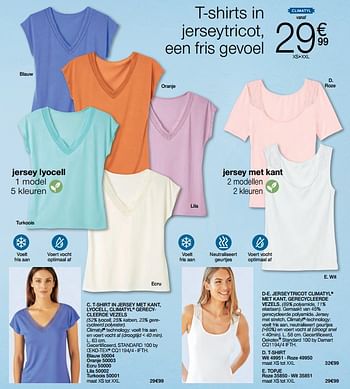 Promoties T-shirt in jersey met kant - Huismerk - Damart - Geldig van 01/04/2023 tot 15/06/2023 bij Damart