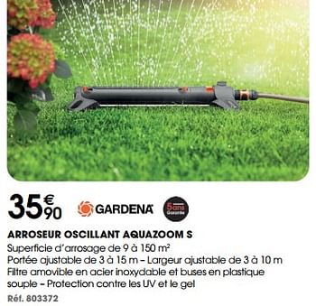 Promotions Arroseur oscillant aquazoom s - Gardena - Valide de 08/03/2023 à 30/09/2023 chez Bricopro