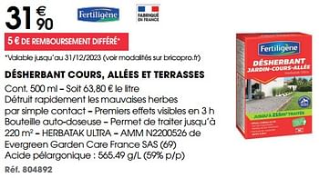 Promotions Désherbant cours allées et terrasses - Fertiligène - Valide de 08/03/2023 à 30/09/2023 chez Bricopro