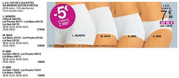 Promoties Lot de 2 culottes ou boxers coton stretch mini - Huismerk - Damart - Geldig van 01/04/2023 tot 15/06/2023 bij Damart