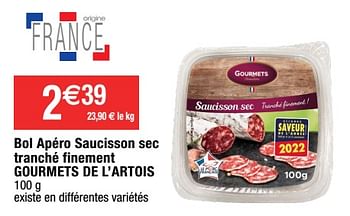 Promotions Bol apéro saucisson sec tranché finement gourmets de l’artois - Gourmets de l'Artois - Valide de 28/03/2023 à 10/04/2023 chez Migros