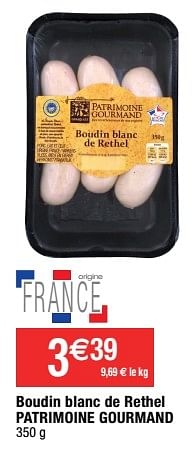 Promotions Boudin blanc de rethel patrimoine gourmand - Patrimoine Gourmand - Valide de 28/03/2023 à 10/04/2023 chez Migros