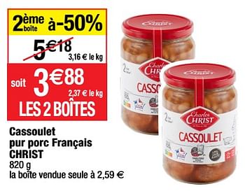 Promotions Cassoulet pur porc français christ - Charles Christ - Valide de 28/03/2023 à 10/04/2023 chez Migros
