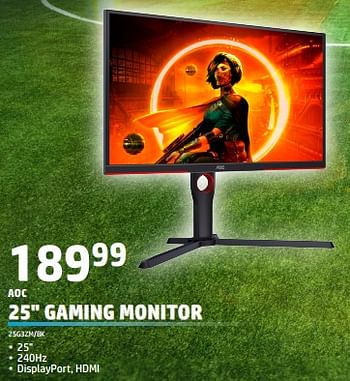 Promoties Aoc 25`` gaming monitor 25g3zm-bk - AOC - Geldig van 01/04/2023 tot 30/04/2023 bij Auva