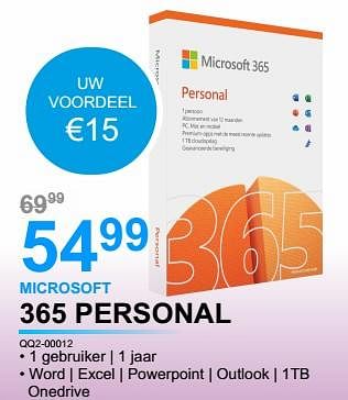 Promoties Microsoft 365 personal qq2-00012 - Microsoft - Geldig van 01/04/2023 tot 30/04/2023 bij Auva