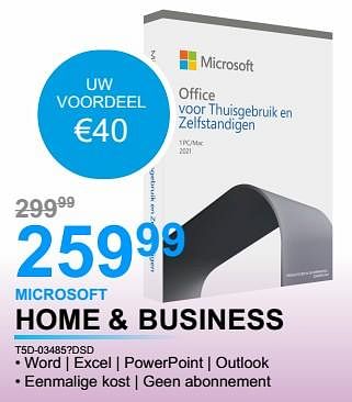 Promotions Microsoft home + business t5d-03485?dsd - Microsoft - Valide de 01/04/2023 à 30/04/2023 chez Auva