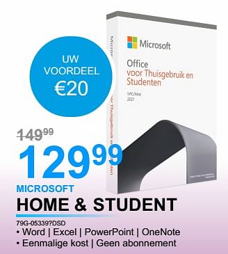 Promoties Microsoft home + student 79g-05339?dsd - Microsoft - Geldig van 01/04/2023 tot 30/04/2023 bij Auva