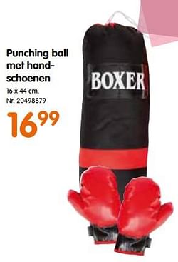 Punching ball met handschoenen