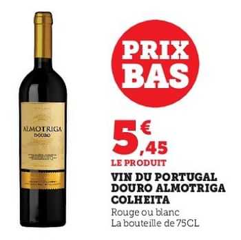Promotions Vin du portugal douro almotriga colheita - Vins rouges - Valide de 28/03/2023 à 10/04/2023 chez Super U