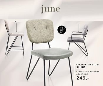Promotions Chaise design june - Produit Maison - Xooon - Valide de 30/03/2023 à 26/04/2023 chez Xooon
