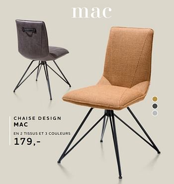 Promotions Chaise design mac - Produit Maison - Xooon - Valide de 30/03/2023 à 26/04/2023 chez Xooon