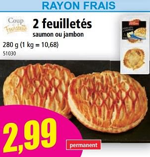 Promotions 2 feuilletés saumon ou jambon - Coup de Fourchette - Valide de 05/04/2023 à 11/04/2023 chez Norma