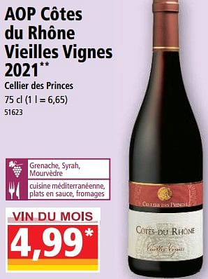 Promotions Aop côtes du rhône vieilles vignes 2021 - Vins rouges - Valide de 05/04/2023 à 11/04/2023 chez Norma