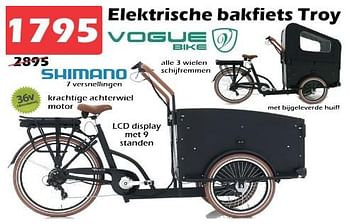 Promoties Elektrische bakfiets troy - Vogue Bike - Geldig van 11/03/2023 tot 09/04/2023 bij Itek