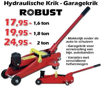 Promoties Hydraulische krik - garagekrik - ROBUST - Geldig van 11/03/2023 tot 09/04/2023 bij Itek