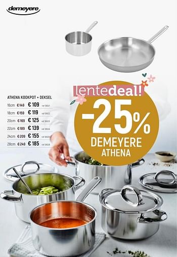 Promoties Athena kookpot + deksel - Demeyere - Geldig van 01/04/2023 tot 30/04/2023 bij Freetime