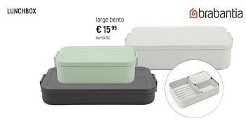 Promoties Lunchbox large bento - Brabantia - Geldig van 01/04/2023 tot 30/04/2023 bij Freetime