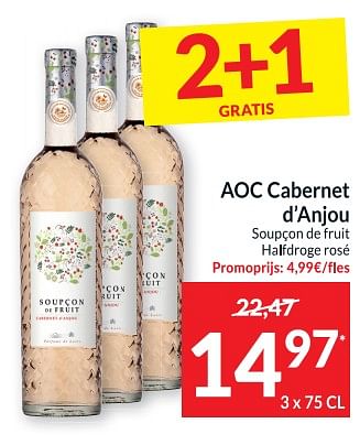 Promoties Aoc cabernet d`anjou soupçon de fruit halfdroge rosé - Rosé wijnen - Geldig van 04/04/2023 tot 10/04/2023 bij Intermarche