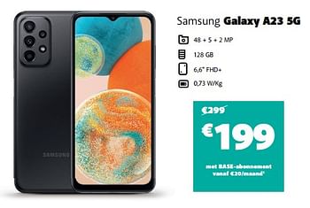 Promoties Samsung galaxy a23 5g - Samsung - Geldig van 04/04/2023 tot 01/05/2023 bij Base