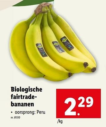 Promoties Biologische fairtradebananen - Huismerk - Lidl - Geldig van 12/04/2023 tot 18/04/2023 bij Lidl
