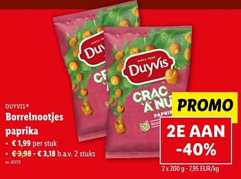 Promoties Borrelnootjes paprika - Duyvis - Geldig van 12/04/2023 tot 18/04/2023 bij Lidl