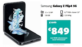 Promoties Samsung galaxy z flip4 5g - Samsung - Geldig van 04/04/2023 tot 01/05/2023 bij Base