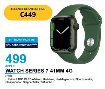 Promoties Apple watch series 7 41mm 4g - Apple - Geldig van 04/04/2023 tot 30/04/2023 bij Auva