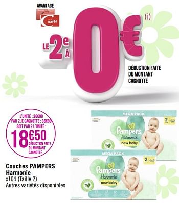 Promotions Couches pampers harmonie - Pampers - Valide de 03/04/2023 à 16/04/2023 chez Géant Casino