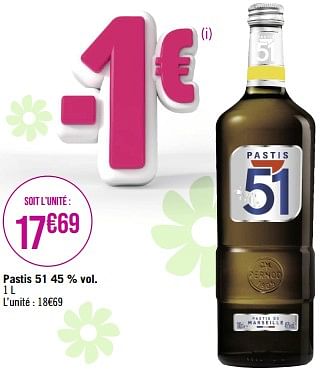 Promotions Pastis 51 - 51 - Valide de 03/04/2023 à 16/04/2023 chez Géant Casino