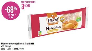 Promotions Madeleines coquilles st michel - St Michel - Valide de 03/04/2023 à 16/04/2023 chez Géant Casino