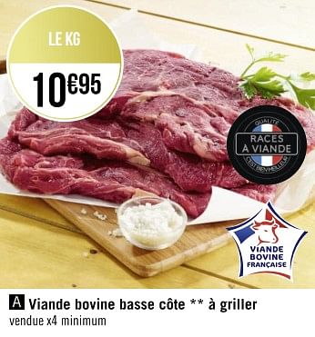 Promotions Viande bovine basse côte à griller - Produit Maison - Géant Casino - Valide de 03/04/2023 à 16/04/2023 chez Géant Casino