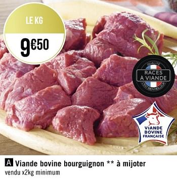 Promotions Viande bovine bourguignon à mijoter - Produit Maison - Géant Casino - Valide de 03/04/2023 à 16/04/2023 chez Géant Casino