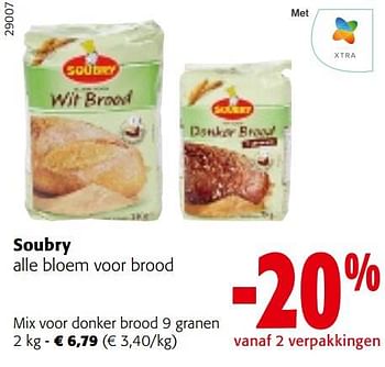 Promoties Soubry mix voor donker brood 9 granen - Soubry - Geldig van 05/04/2023 tot 18/04/2023 bij Colruyt