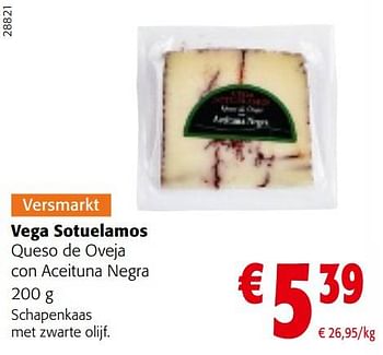 Promoties Vega sotuelamos queso de oveja con aceituna negra - Vega Sotuelamos - Geldig van 05/04/2023 tot 18/04/2023 bij Colruyt