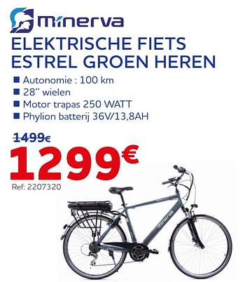 Promotions Minerva elektrische fiets estrel groen heren - Minerva - Valide de 09/03/2023 à 09/05/2023 chez Auto 5