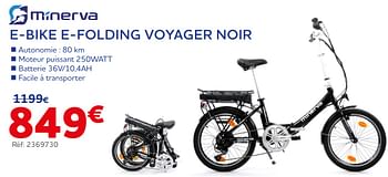 Promoties Minerva e-bike fold voyager noir - Minerva - Geldig van 09/03/2023 tot 09/05/2023 bij Auto 5