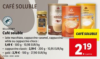 Promotions Café soluble - Bellarom - Valide de 12/04/2023 à 18/04/2023 chez Lidl