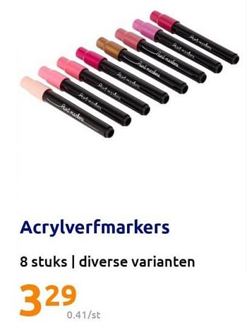 Promoties Acrylverfmarkers - Huismerk - Action - Geldig van 04/04/2023 tot 11/04/2023 bij Action