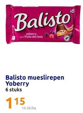 Promoties Balisto mueslirepen yoberry - Balisto - Geldig van 04/04/2023 tot 11/04/2023 bij Action