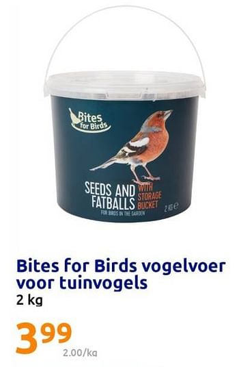 Promotions Bites for birds vogelvoer voor tuinvogels - Bites for Birds - Valide de 04/04/2023 à 11/04/2023 chez Action