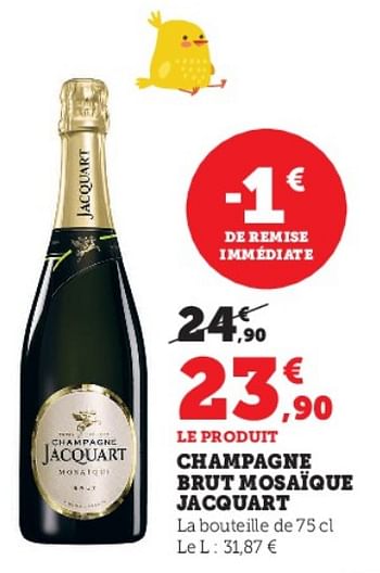 Promotions Champagne brut mosaïque jacquart - Champagne - Valide de 04/04/2023 à 10/04/2023 chez Super U