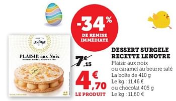 Promotions Dessert surgele recette lenotre - Lenôtre - Valide de 04/04/2023 à 10/04/2023 chez Super U