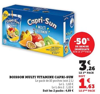 Promoties Boisson multi vitamine capri-sun - Capri-Sun - Geldig van 04/04/2023 tot 10/04/2023 bij Super U