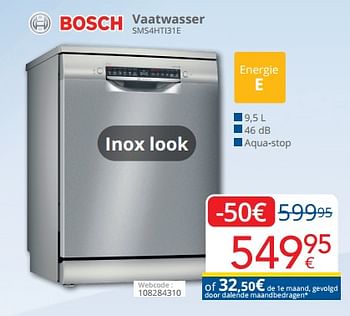 Promoties Bosch vaatwasser sms4hti31e - Bosch - Geldig van 01/04/2023 tot 30/04/2023 bij Eldi