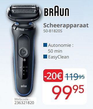 Promoties Braun scheerapparaat 50-b1820s - Braun - Geldig van 01/04/2023 tot 30/04/2023 bij Eldi