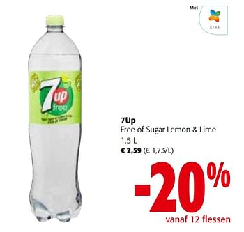Promoties 7up free of sugar lemon + lime - 7-Up - Geldig van 05/04/2023 tot 18/04/2023 bij Colruyt