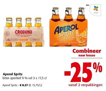 Promoties Aperol spritz bitter aperitief - Aperol - Geldig van 05/04/2023 tot 18/04/2023 bij Colruyt
