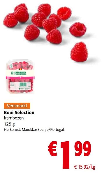 Promoties Boni selection frambozen - Boni - Geldig van 05/04/2023 tot 18/04/2023 bij Colruyt